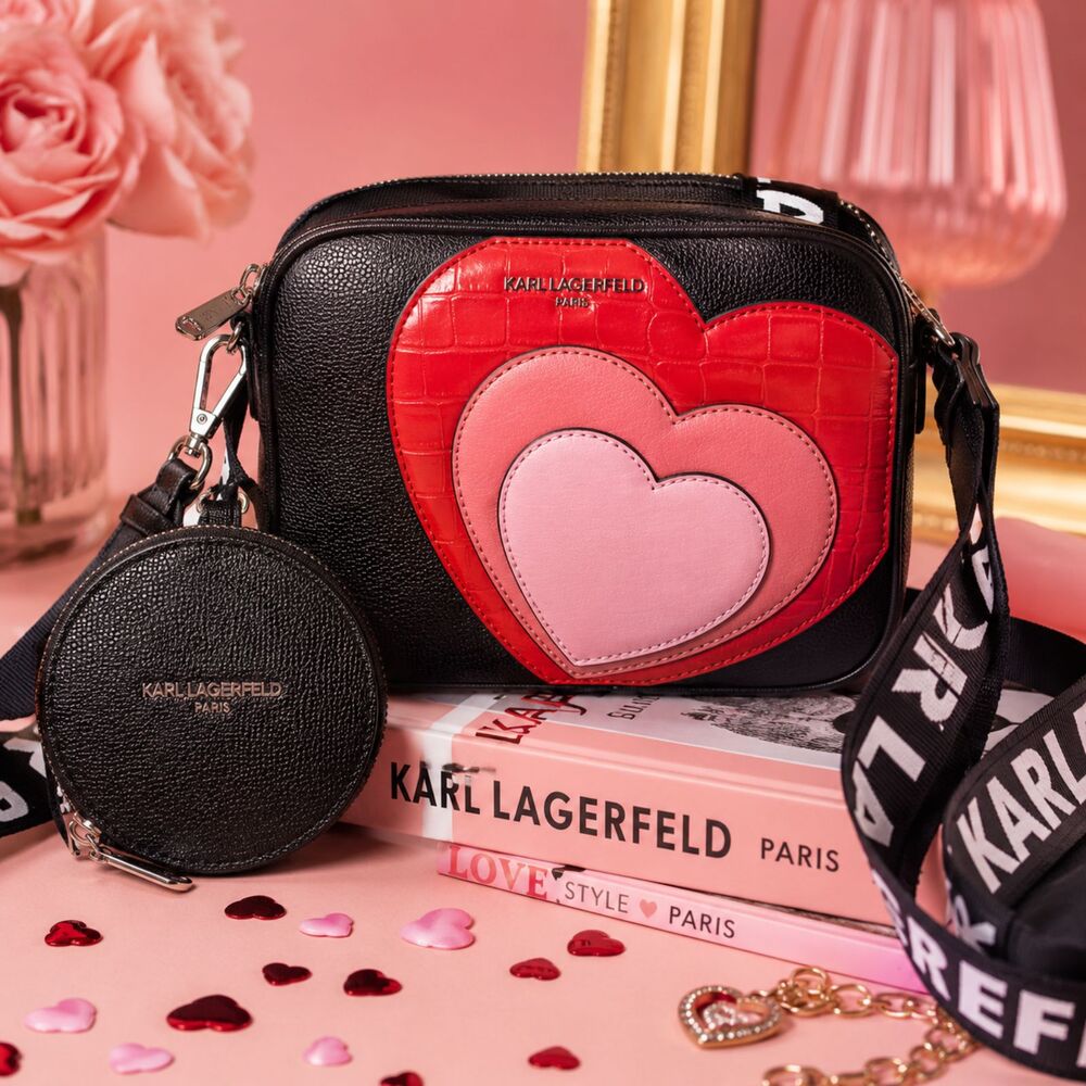 Karl Lagerfeld Paris Heart Crossbody Bag NWT Designer Vegan Leather